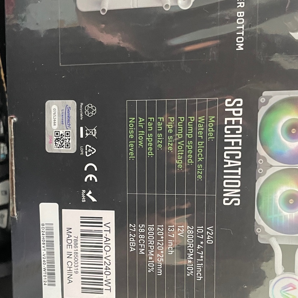 Etro V240 RGB Liquid CPU Cooler - White  never opened and sealed - Picture 5 of 7